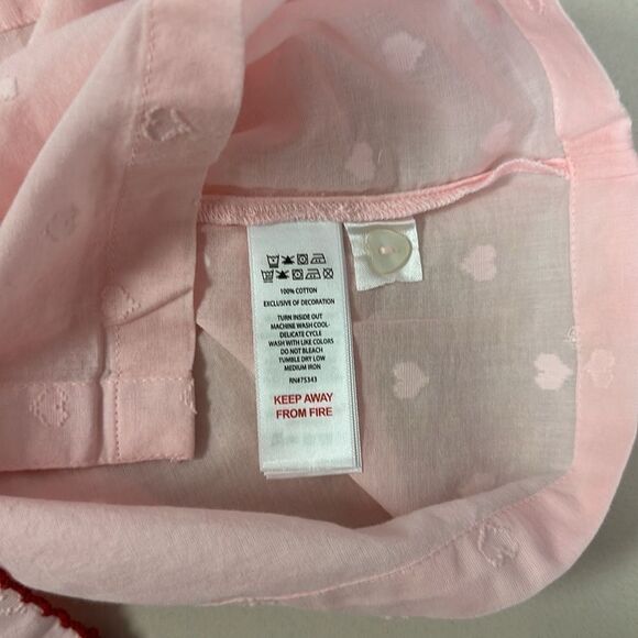 cupcakes and cashmere PinkβRed Swiss Heart Crochet Trim Cotton Shorty PJ Set - Picture 11 of 12